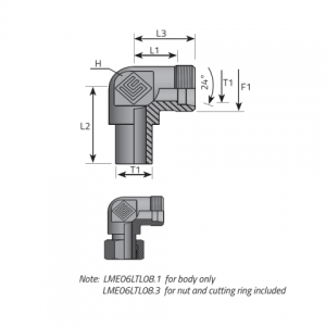 Angular rotary fitting. (LME..LTL..-LME..STS..)